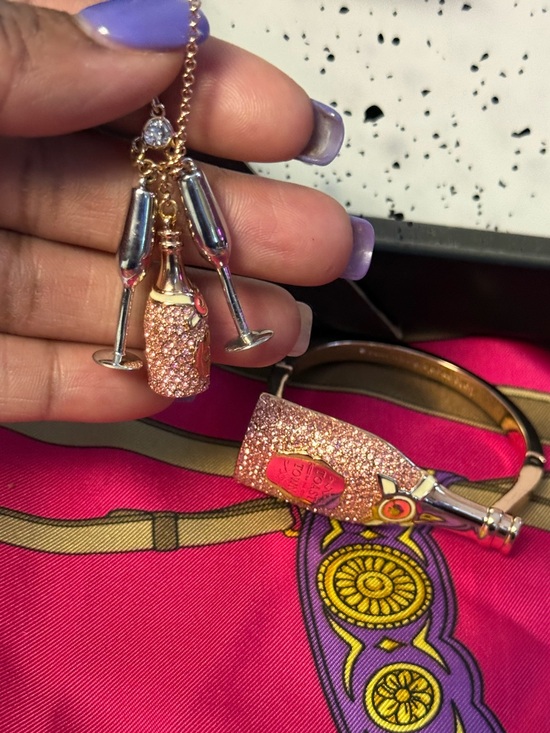 kate spade Jewelry - Kate Spade New York Champagne Bottle & Flutes Necklace and Bracelet Bundle